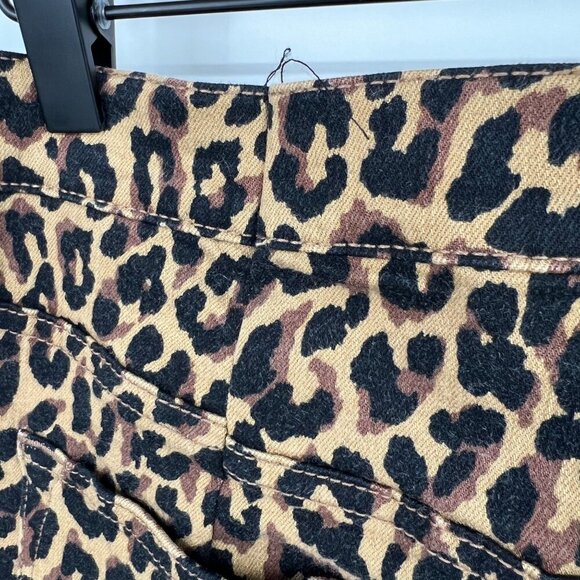 J.CREW 9" High Rise Skinny Jeans Size 32 Waist Exposed Button Fly Leopard Print - Picture 8 of 15